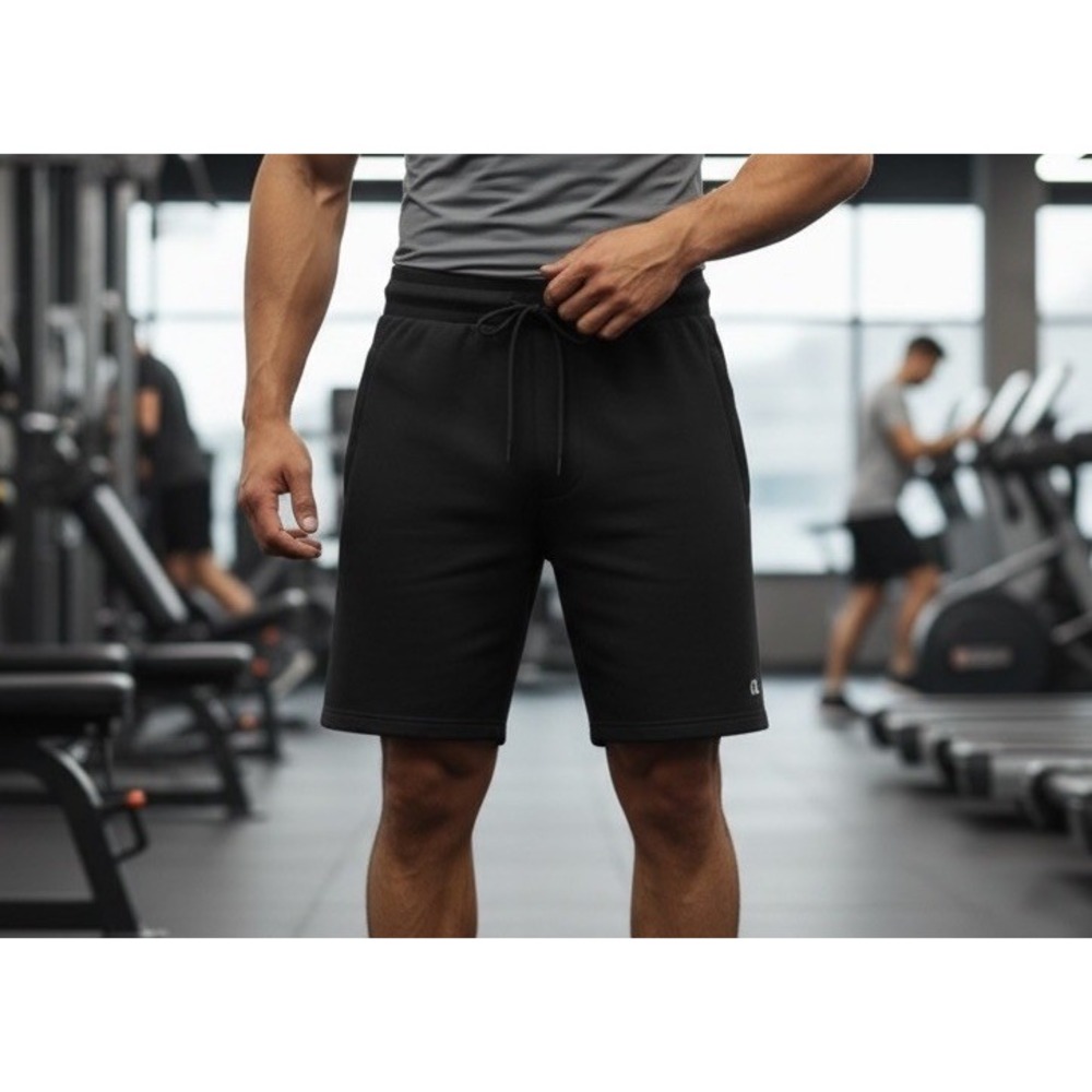 2(X)IST Men's M Black Fleece Performance Athletic Gym Shorts 9" Inseam NWT